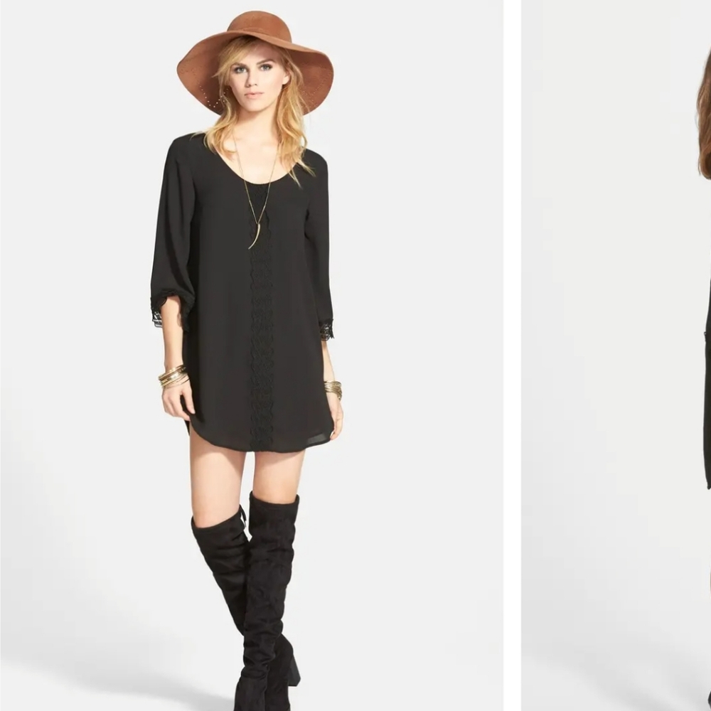 ASTR Lace Trim Shift Dress